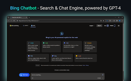 Bing Chatbot ai chrome extension logo