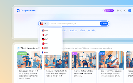 Octoparse VOC ai chrome extension
