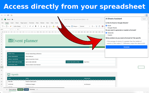 AI Sheets Assistant ai chrome extension logo
