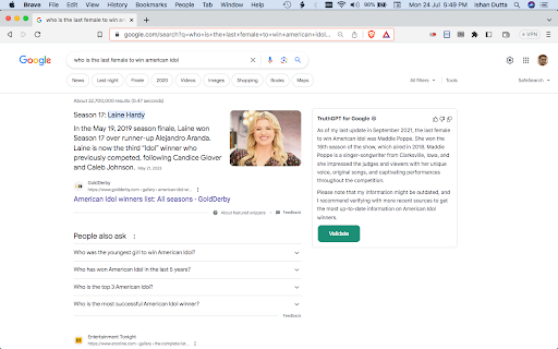 TruthGPT for Google™ extension ai chrome extension logo