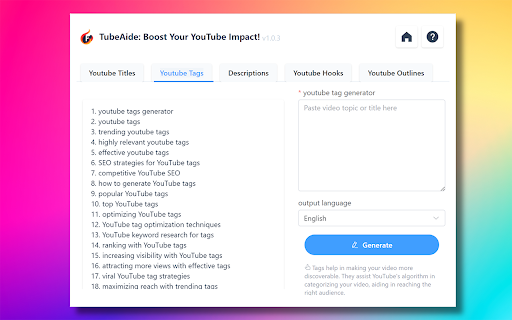 TubeAIde ai chrome extension