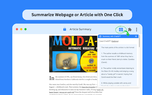 ChatGPT with Article Summary Generator ai chrome extension logo