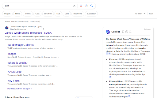 Copilot in Google ai chrome extension logo