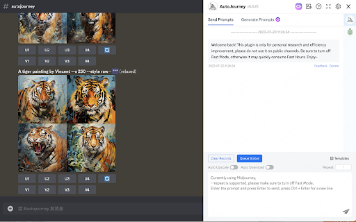 Midjourney Automation Plugin ai chrome extension