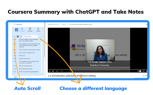 Coursera Summary with ChatGPT and Take Notes ai chrome extension logo