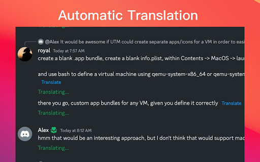 Discord Translator ai chrome extension logo