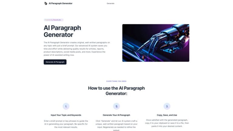 Free AI Paragraph Generator AI Tool Review