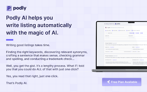 AI Listing Creator by Podly ai chrome extension logo