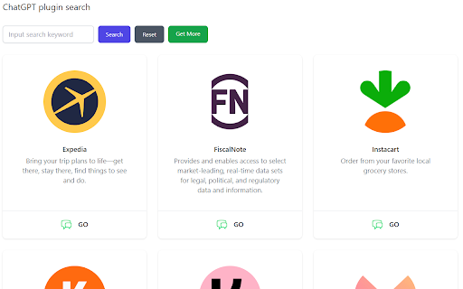 ChatGPT Plugins Search ai chrome extension logo