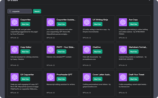 GPTs Store Search ai chrome extension logo