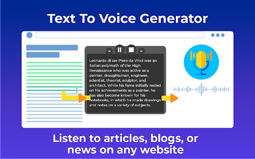 Text to Voice Generator ai chrome extension logo