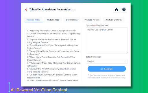 TubeAide ai chrome extension logo