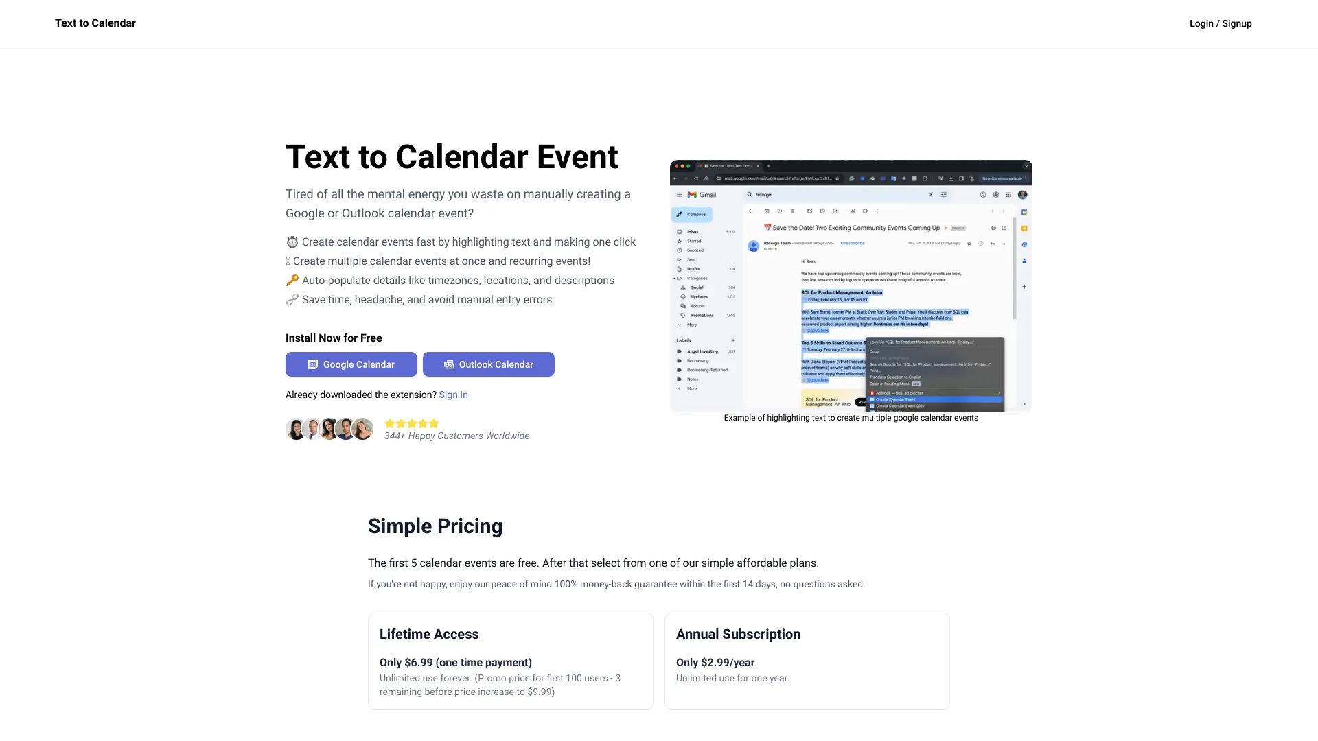 Text to Calendar logo