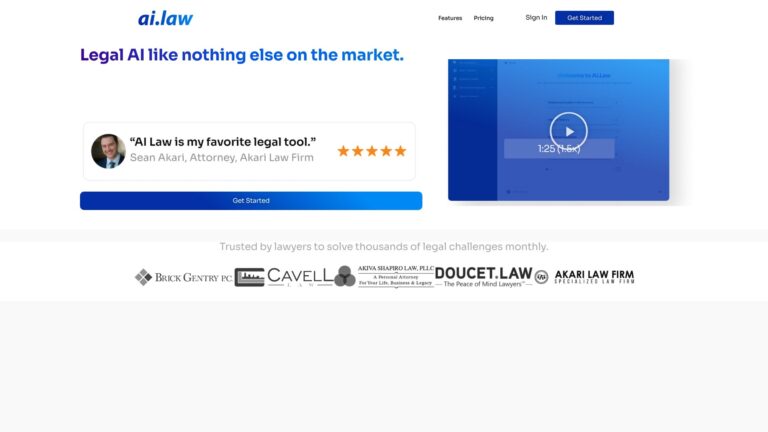 Free AI.law AI Tool Review