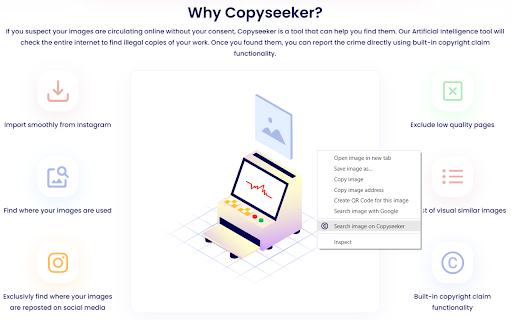 Copyseeker Image Search ai chrome extension
