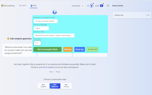 Bing AI Voice Extension ai chrome extension logo