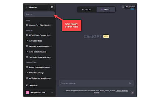 ChatGPT Chat History Search & Filter ai chrome extension
