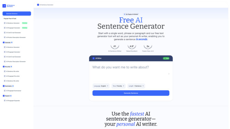 Innovative AI Sentence Generator AI Tool Review