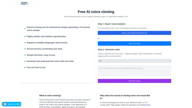 New Free Voice Cloning AI Tool Review