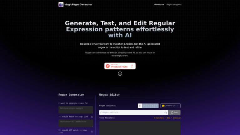 New Magic Regex Generator AI Tool Review