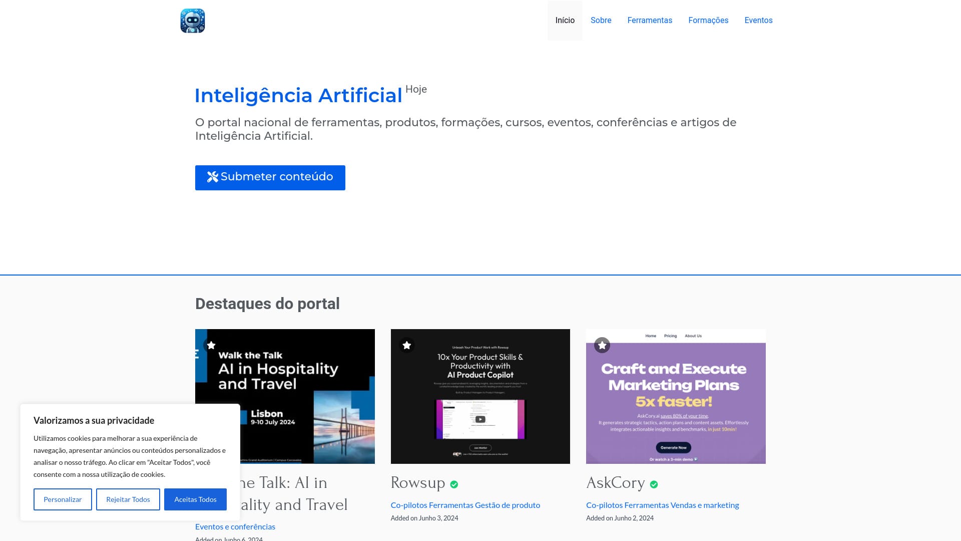 Inteligência Artificial Hoje logo