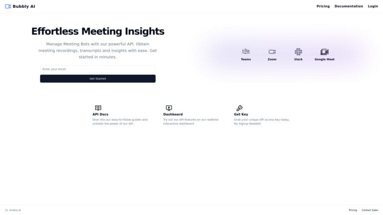 Innovative Bubbly Meeting Api AI Tool Review