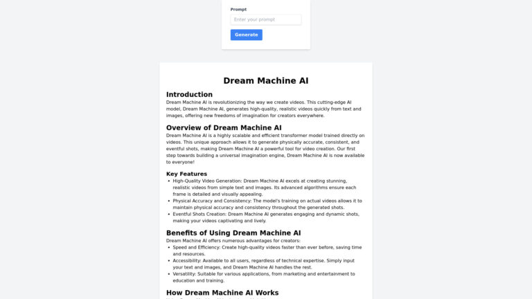 New Dream Machine AI AI Tool Review