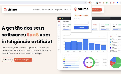 Plataforma de gestão e inteligência em softwares SaaS com inteligência artificial ai chrome extension logo
