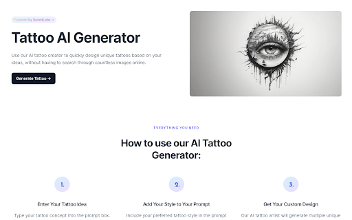 Tattoo AI Generator ai chrome extension logo