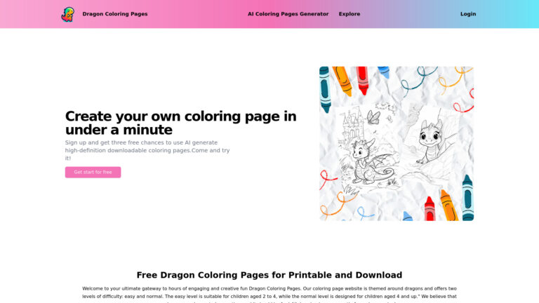 Trending Dragon Coloring Pages AI Tool Review