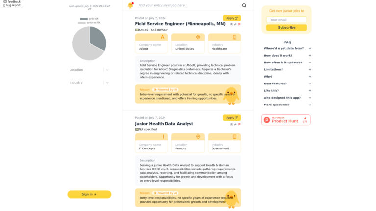 Smart Junior Friendly Jobs AI Tool Review