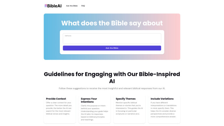 Innovative Ask The Bible AI Tool Review