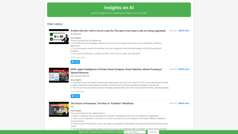 New Insights Tube AI Tool Review