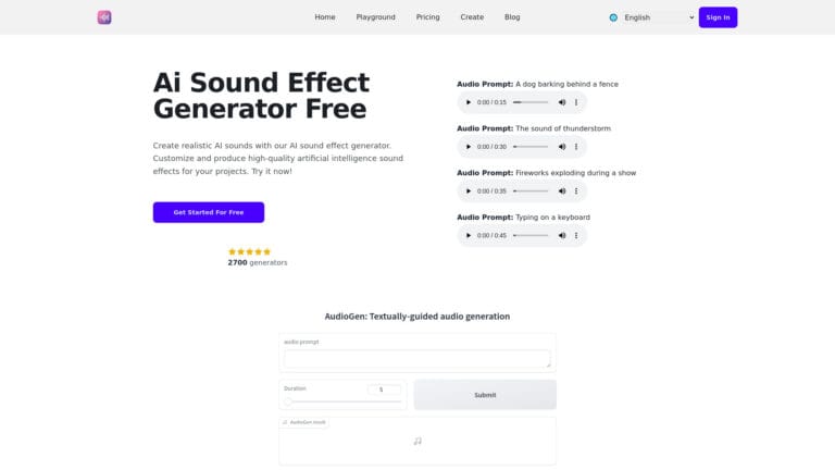 Innovative AI Sound Effect Generator AI Tool Review