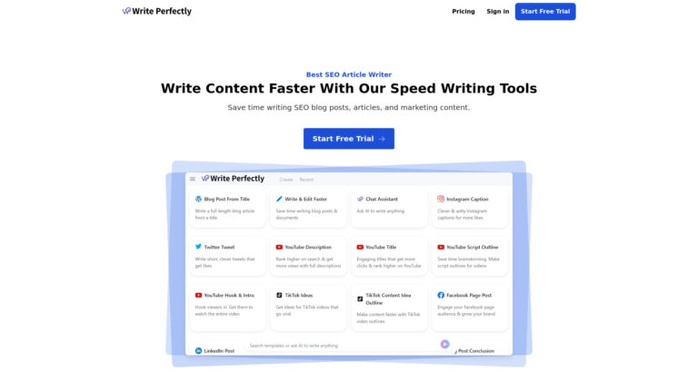 Trending Write Perfectly AI Tool Review