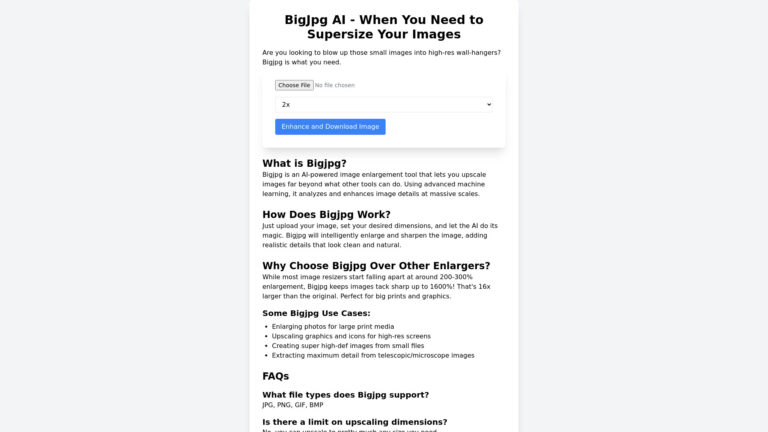 Innovative Bigjpg AI AI Tool Review