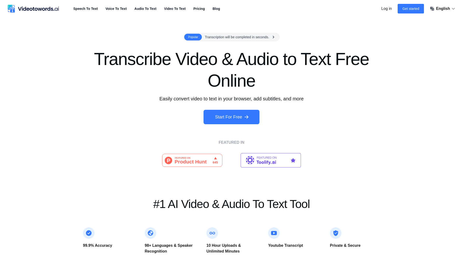 VideoToWords AI logo