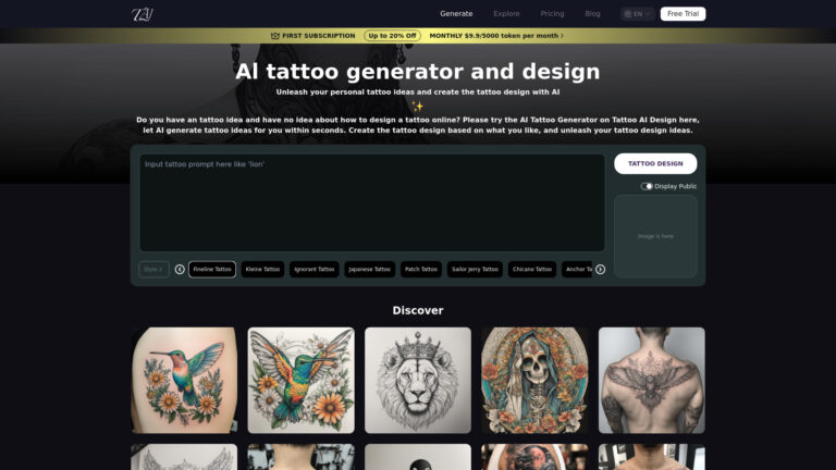 Popular Tattoo AI Design AI Tool Review