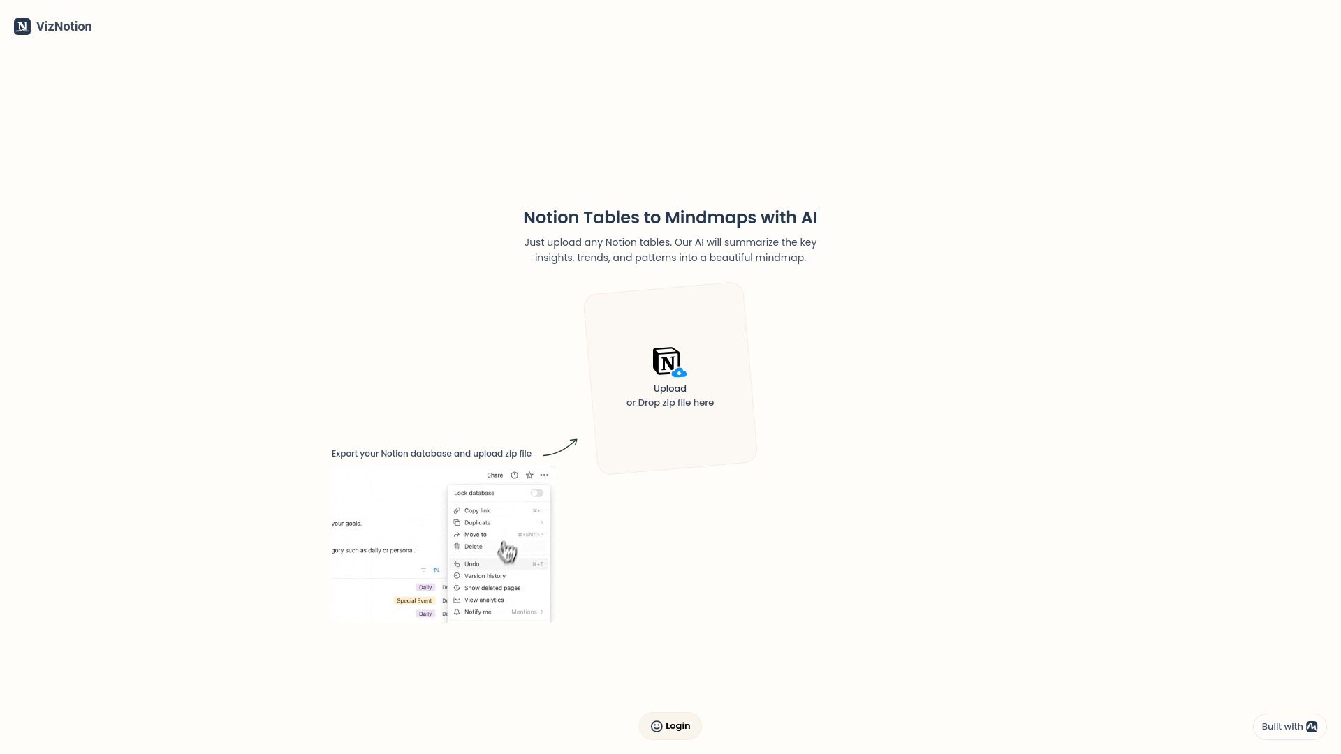 Notion Data to Mindmaps with AI logo