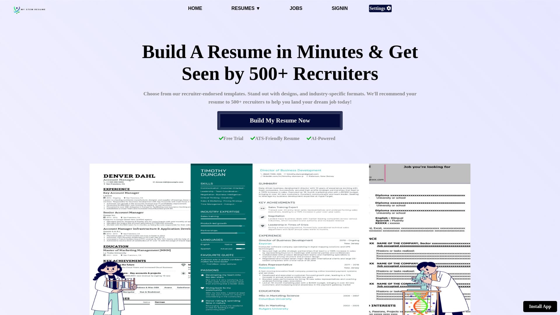My STEM Resume logo