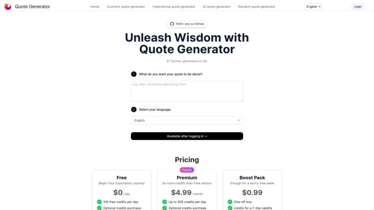 New Quote Generator AI Tool Review