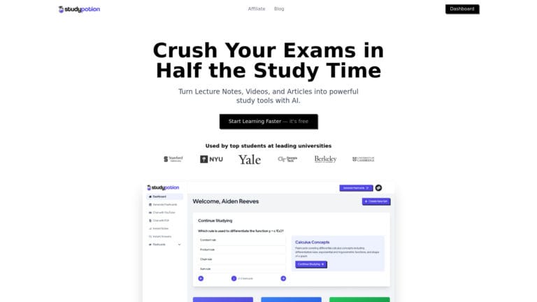 Trending Study Potion AI AI Tool Review