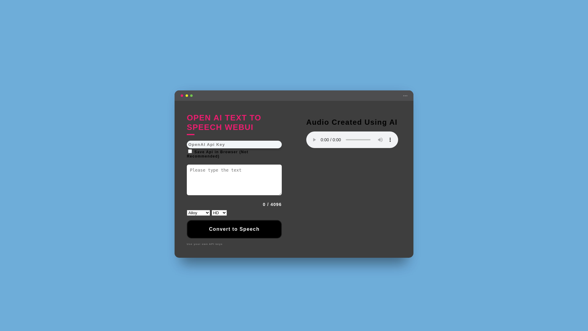 OpenAI Text To Speech WebUI logo