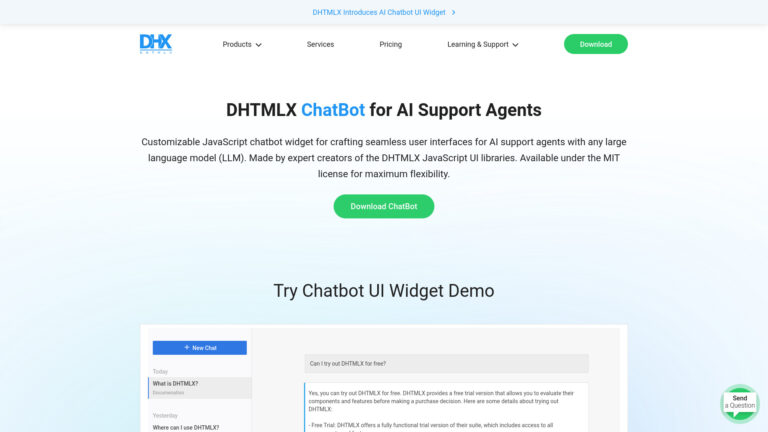 Advanced Dhtmlx Chatbot AI Tool Review