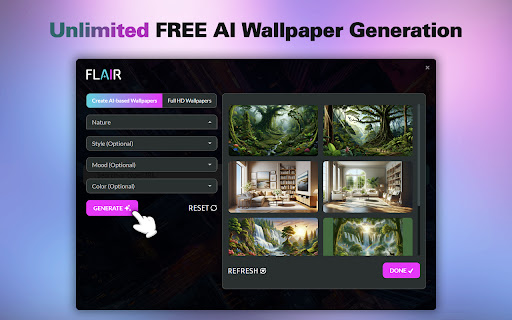 Flair Wallpapers ai chrome extension logo