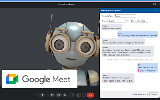 Voice Caption Translator ai chrome extension logo