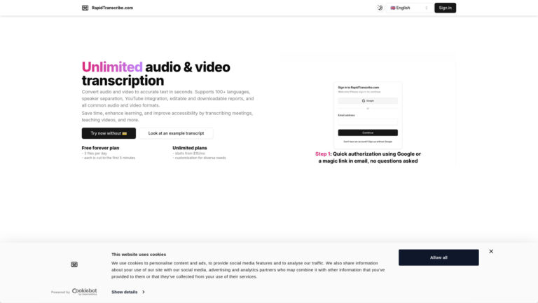 Trending Rapidtranscribe.com AI Tool Review