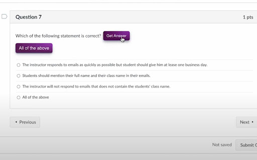 Canvas Quiz Answer Tool ai chrome extension logo