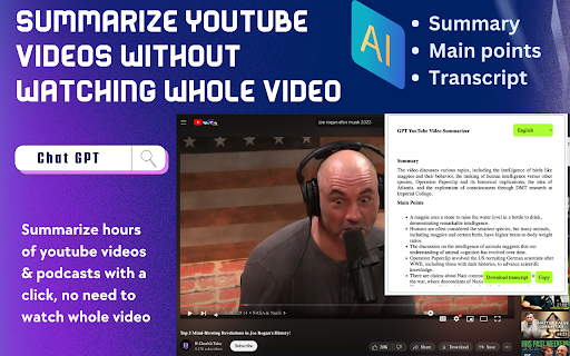YouTube Summarizer ai chrome extension logo