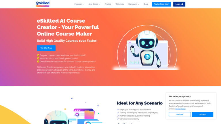 Powerful Eskilled AI Course Creator AI Tool Review